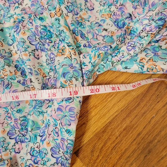 Vintage 1980sJT Dress Floral Wrap Dress with Blue and Pink Accents Size 10